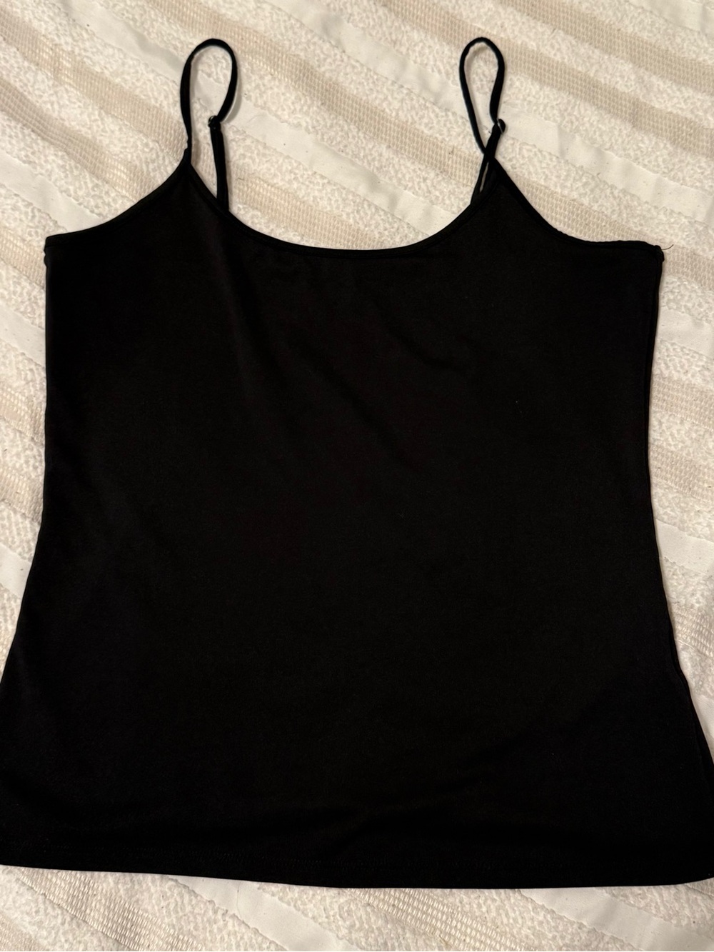 George Black Stretch Cami Tank Top Adjustable Straps 16” Pit to Pit